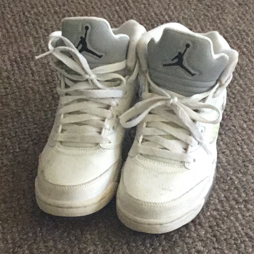 Boys white Air Jordans